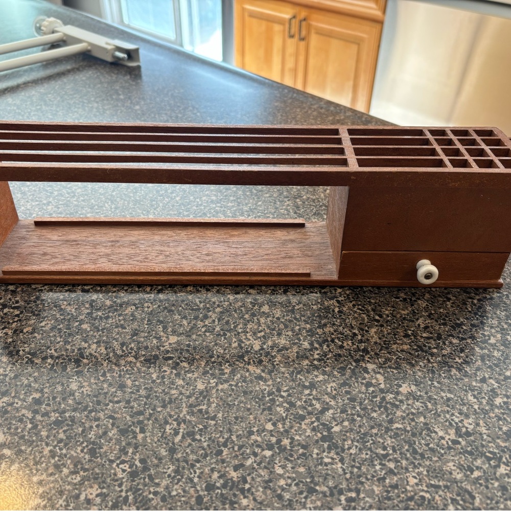 Vintage wooden desktop organizer